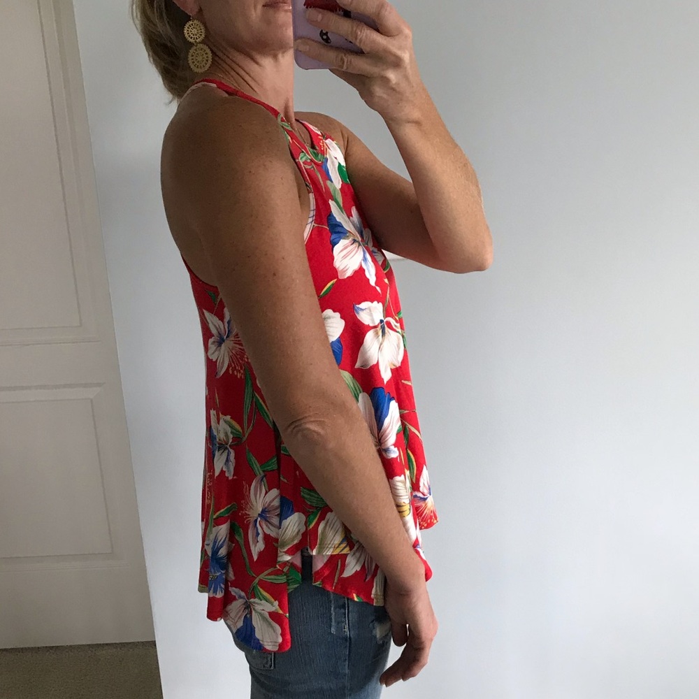 Red Floral Tank - Picture 2 of 5